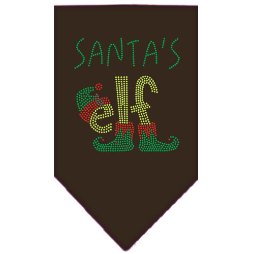 Santa's Elf Rhinestone Bandana Brown Small